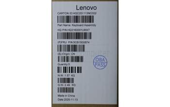 Lenovo 5CB1S02874 C-Cover with keyboard, Hebrew, Cosmic Blue, Backlight, Non-FingerPrint, US