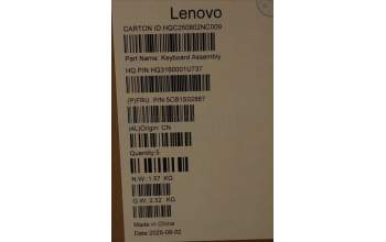 Lenovo 5CB1S02887 C-Cover with keyboard, US English Euro, Cosmic Blue, Backlight, Non-FingerPrint, US