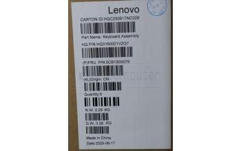 Lenovo 5CB1S05076 C-Cover with keyboard, Spanish, Luna Grey, Backlight, Non-FingerPrint, UK
