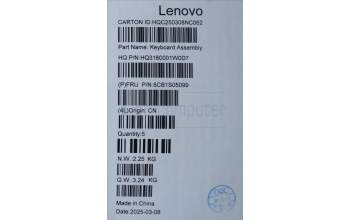 Lenovo 5CB1S05099 C-Cover with keyboard, Czech Slovakian, Luna Grey, Backlight, Non-FingerPrint, UK