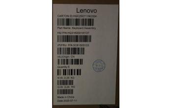 Lenovo 5CB1S05123 C-Cover with keyboard, Nordic, Cosmic Blue, Backlight, Non-FingerPrint, UK