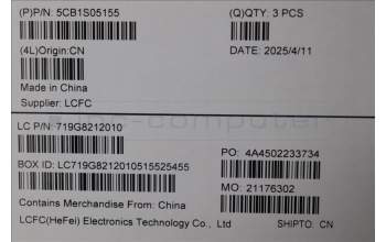 Lenovo 5CB1S05155 C-Cover with keyboard, Italian, Luna Grey, Non-Backlight, FingerPrint, UK