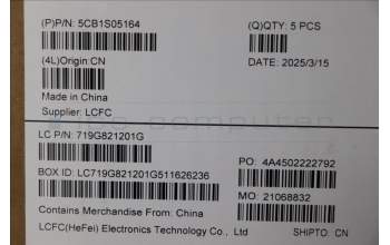 Lenovo 5CB1S05164 C-Cover with keyboard, Spanish, Luna Grey, Non-Backlight, FingerPrint, UK