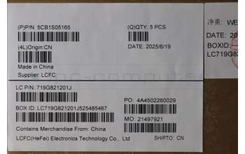 Lenovo 5CB1S05165 C-Cover with keyboard, Switzerland, Luna Grey, Non-Backlight, FingerPrint, UK