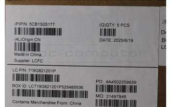 Lenovo 5CB1S05177 C-Cover with keyboard, US English Euro, Luna Grey, Backlight, FingerPrint, US