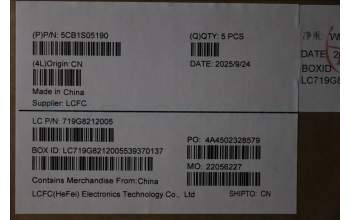 Lenovo 5CB1S05190 C-Cover with keyboard, Nordic, Luna Grey, Backlight, FingerPrint, UK