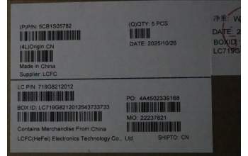 Lenovo 5CB1S05782 C-Cover with keyboard, Slovenian, Luna Grey, Backlight, FingerPrint, UK