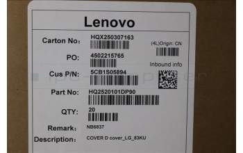 Lenovo 5CB1S05894 D-Cover, 83KU, Luna Grey