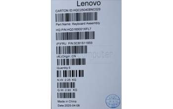 Lenovo 5CB1S11859 C-Cover with keyboard, US English Euro, Luna Grey, Backlight, US