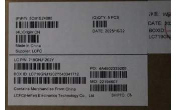 Lenovo 5CB1S24085 C-Cover with keyboard, Czech Slovakian, Eclipse Black, White Backlight, Anodizing Sandblasting, UK