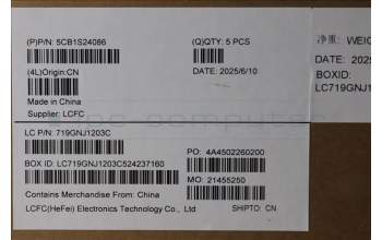 Lenovo 5CB1S24086 C-Cover with keyboard, English, Eclipse Black, White Backlight, Anodizing Sandblasting, US