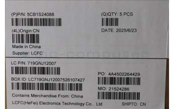 Lenovo 5CB1S24088 C-Cover with keyboard, French, Eclipse Black, White Backlight, Anodizing Sandblasting, US