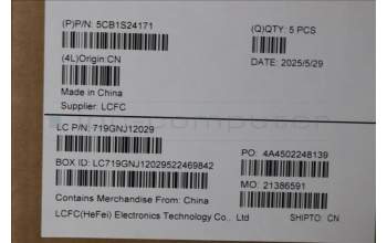 Lenovo 5CB1S24171 C-Cover with keyboard, Portuguese, Eclipse Black, White Backlight, Anodizing Sandblasting, UK