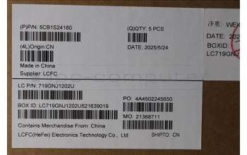 Lenovo 5CB1S24180 C-Cover with keyboard, Ukraine, Eclipse Black, White Backlight, Anodizing Sandblasting, US