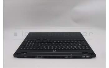 Lenovo 5CB1S31069 C-Cover with keyboard, German, Eclipse Black, White Backlight, Painting, UK