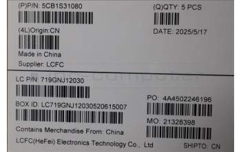 Lenovo 5CB1S31080 C-Cover with keyboard, Russian, Eclipse Black, White Backlight, Painting, US