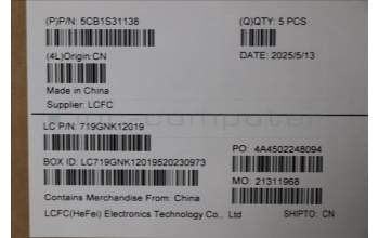 Lenovo 5CB1S31138 C-Cover with keyboard, English, Eclipse Black, RGB Backlight, US