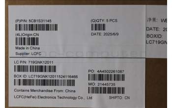 Lenovo 5CB1S31145 C-Cover with keyboard, Greek, Eclipse Black, RGB Backlight, US