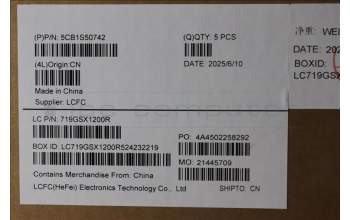 Lenovo 5CB1S50742 C-Cover with keyboard, Hungarian, Glacier white, UK