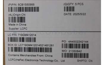 Lenovo 5CB1S50955 C-Cover with keyboard, Nordic, Luna Grey, UK