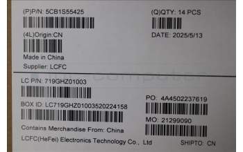 Lenovo 5CB1S55425 FRU ME633_D_COVER_AL_28W w/SCW