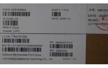 Lenovo 5CB1S55543 ME040 D-Cover, PL SUB ASSY, Black