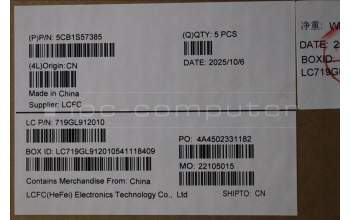 Lenovo 5CB1S57385 C-Cover with keyboard, Italian, ClickPad, w/Screw, UK