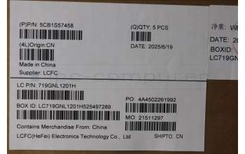 Lenovo 5CB1S57458 C-Cover with keyboard, Portuguese, Eclipse Black, White Backlight, UK