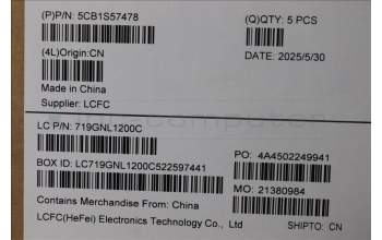 Lenovo 5CB1S57478 C-Cover with keyboard, German, Eclipse Black, RGB Backlight, UK