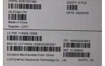 Lenovo 5CB1S57480 C-Cover with keyboard, Hebrew, Eclipse Black, RGB Backlight, US