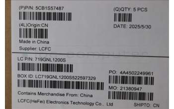 Lenovo 5CB1S57487 C-Cover with keyboard, Nordic, Eclipse Black, RGB Backlight, UK