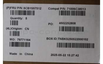 Lenovo 5CB1S57512 C-Cover with keyboard, Italian, White Backlight, UK