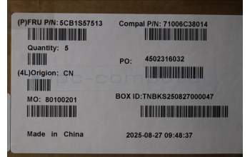 Lenovo 5CB1S57513 C-Cover with keyboard, Spanish, White Backlight, UK