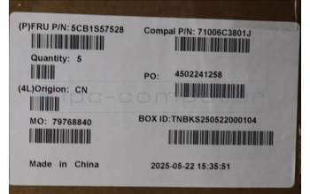 Lenovo 5CB1S57528 C-Cover with keyboard, Czech Slovakian, White Backlight, UK