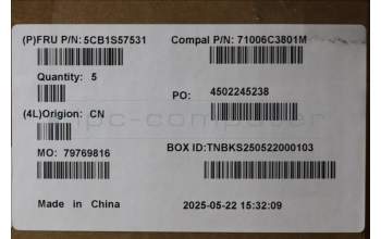 Lenovo 5CB1S57531 C-Cover with keyboard, Ukraine, White Backlight, US