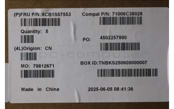 Lenovo 5CB1S57553 C-Cover with keyboard, Belgian, RGB Backlight, UK