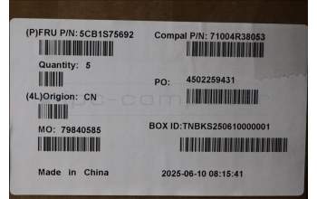 Lenovo 5CB1S75692 C-Cover with keyboard, German, Seashell, Non-Puresight Logo, UK