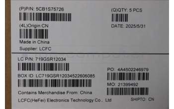 Lenovo 5CB1S75726 C-Cover with keyboard, Slovenian, Eclipse Black, RGB Backlight, Anodizing Sandblasting, UK