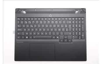 Lenovo 5CB1S76589 C-Cover with keyboard, Belgian, Eclipse Black, White Backlight, Anodizing Sandblasting, UK