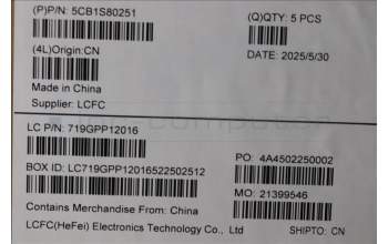 Lenovo 5CB1S80251 C-Cover with keyboard, Slovenian, Eclipse Black, RGB Backlight, UK