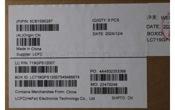 Lenovo 5CB1S80287 C-Cover with keyboard, UK English, Black, UK