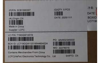 Lenovo 5CB1S80307 C-Cover with keyboard, Bulgarian, Luna Grey, Non-FingerPrint, UK