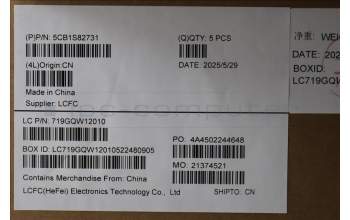 Lenovo 5CB1S82731 C-Cover with keyboard, US English Euro, Luna Grey, Non_FingerPrint