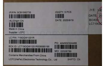 Lenovo 5CB1S82735 C-Cover with keyboard, Greek, Luna Grey, Non-FingerPrint, US