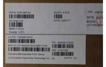 Lenovo 5CB1S82743 C-Cover with keyboard, Portuguese, Luna Grey, Non-FingerPrint, UK