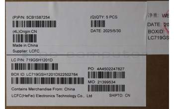 Lenovo 5CB1S87254 C-Cover with keyboard, Russian, Eclipse Black, White Backlight