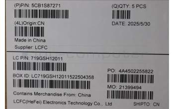 Lenovo 5CB1S87271 C-Cover with keyboard, French, Eclipse Black, RGB Backlight, US