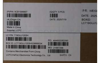 Lenovo 5CB1S89907 C-Cover with keyboard, English, Eclipse Black, White Backlight, Anodizing Sandblasting, US