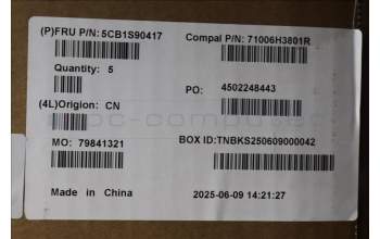 Lenovo 5CB1S90417 C-Cover with keyboard, UK English, Luna Grey, RGB Backlight