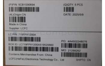 Lenovo 5CB1S90694 C-Cover with keyboard, Arabic, Luna Grey, FingerPrint, US